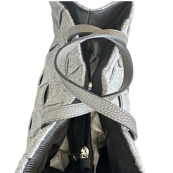 Alma Tonutti Grey Zipper Wool Woven Tote Handbag, Made In Italy Satchel  ***Item - Picture 4 of 10